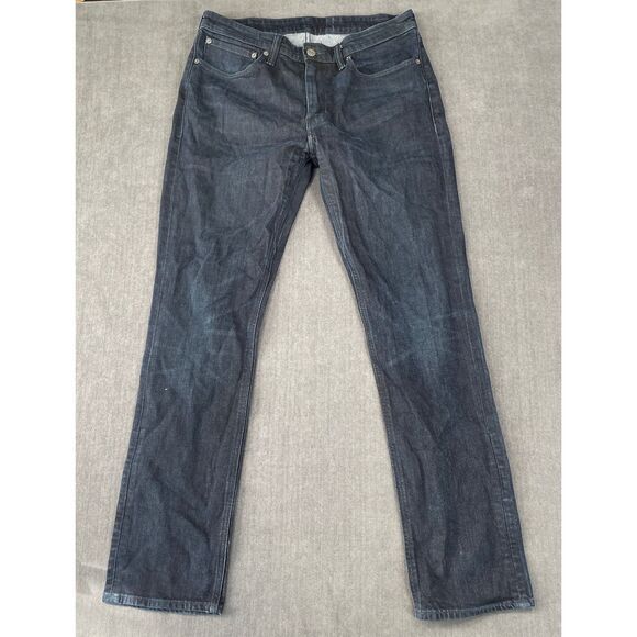 Levis 511 Jeans Mens 34x32 Blue Slim Fit Dark Wash Denim‎ Stretch Straight Leg - Picture 1 of 11